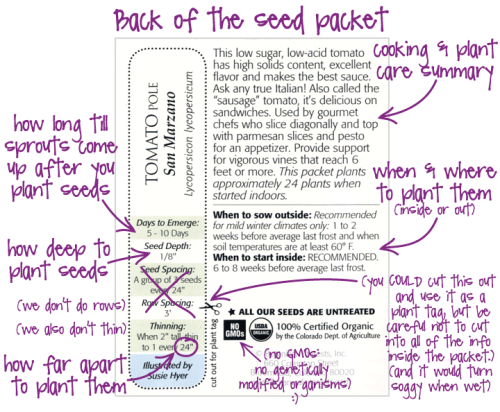Seed Packet Back